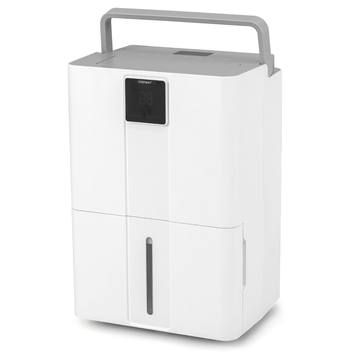 CostwayDéshumidificateur 35 L/Jour Déshumidificateur Économique avec 3 Modes Minuteur 24H Indicateur 3 Couleurs Verrouillage Enfant Blanc