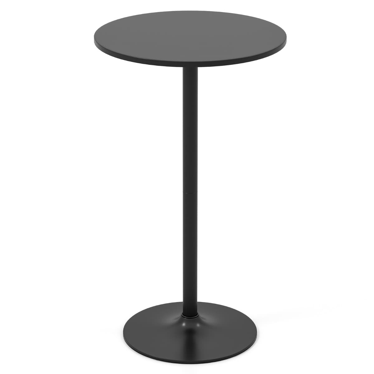 CostwayTable Bistrot Ronde Table de Bar de 101,5 cm de Hauteur Transformable en Table Basse de 56 cm Table de Pub Haute Base en Métal Noir
