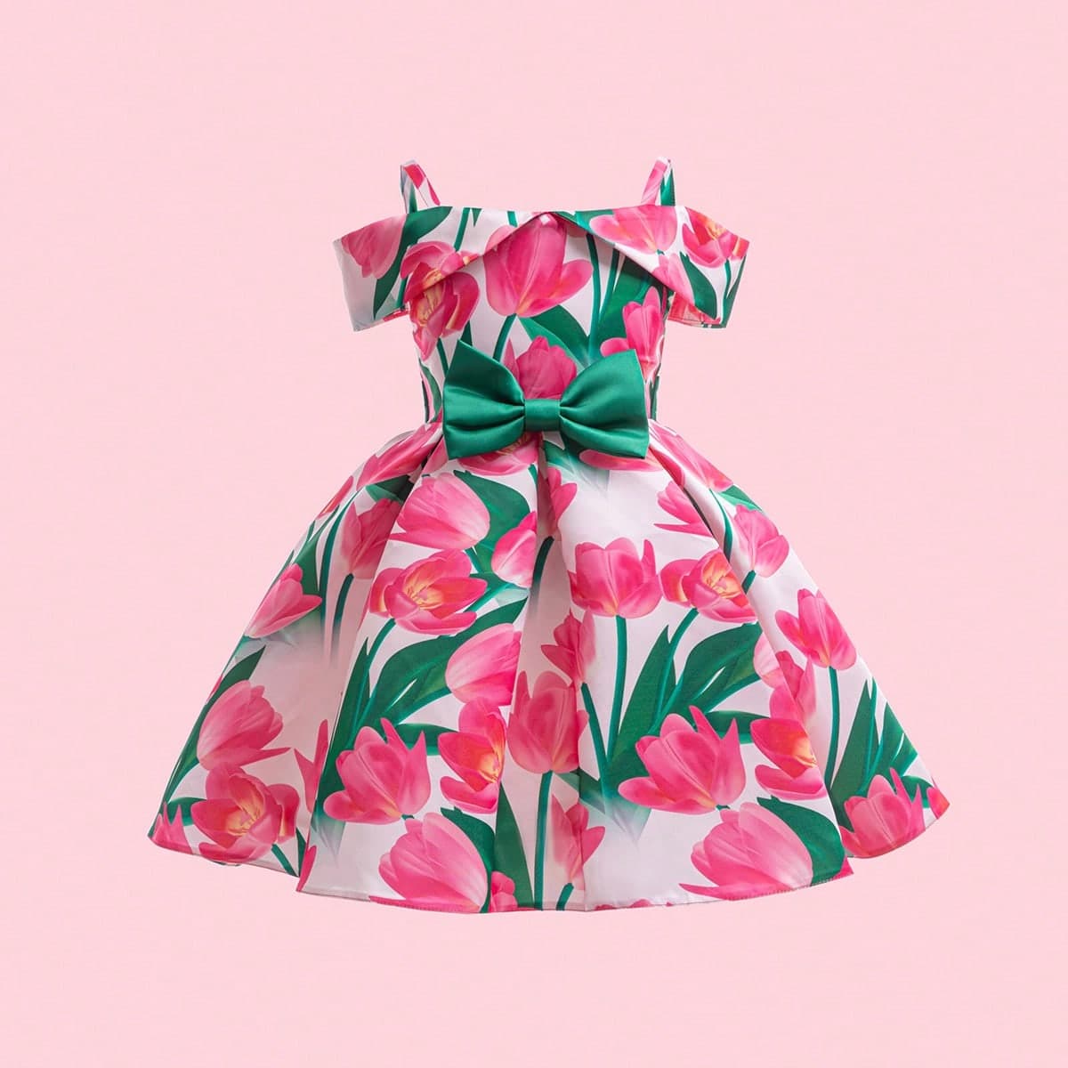 Robe à fleurs pour jeune fille, Robe de bal de princesse avec épaules dénudées pour les mariages et événements festifs