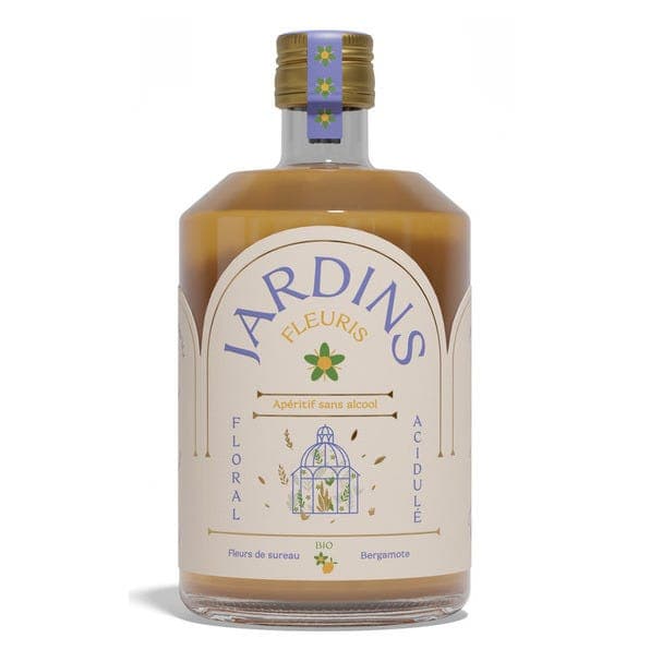 Apéritif sans alcool fleurs de sureau bergamote Jardins Fleuris 70cl
