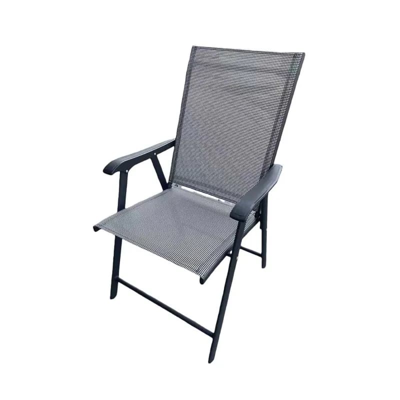 Ensemble Apéro 5 Pièces - Table + 4 Chaises Pliables en Acier et Textilène